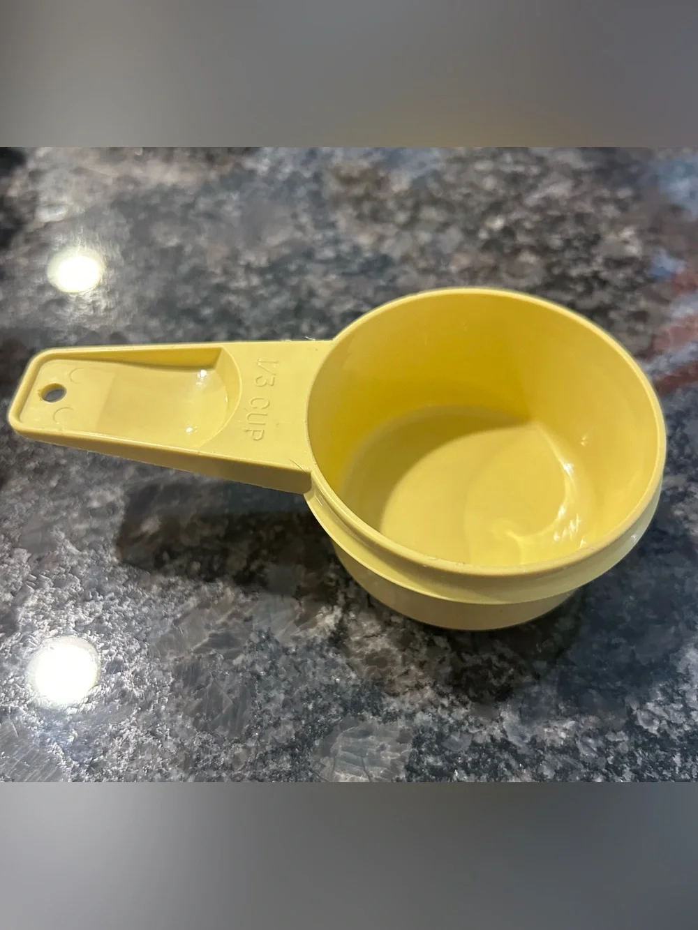 Vintage Tupperware Yellow Measuring Cup 1/3 Cup # 765-4 Replacement Made in USA.